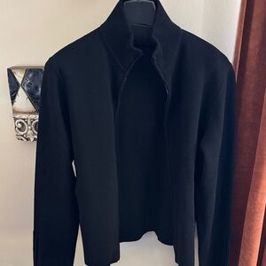 Gucci Black Ribbed Zip Cardigan